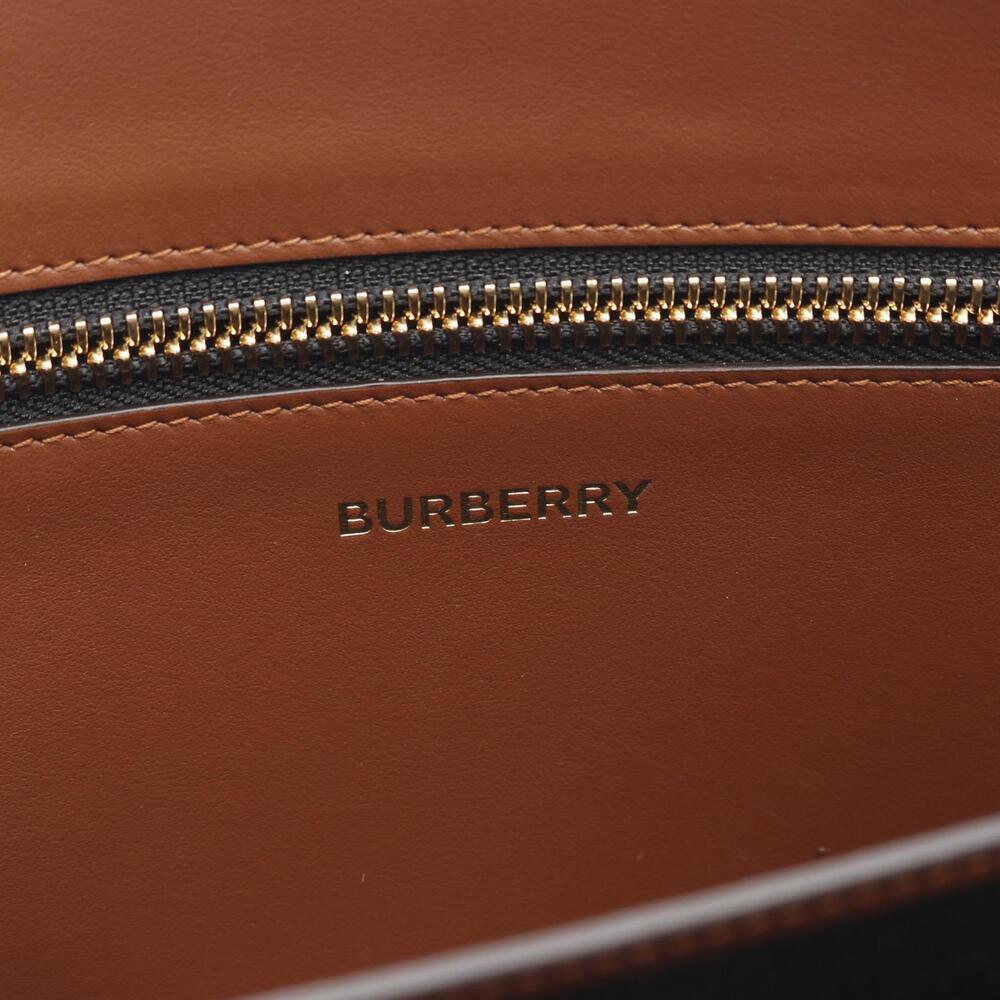 Burberry TB Monogram Shoulder Bag Canvas Leather Beige Brown - Picture 4 of 9